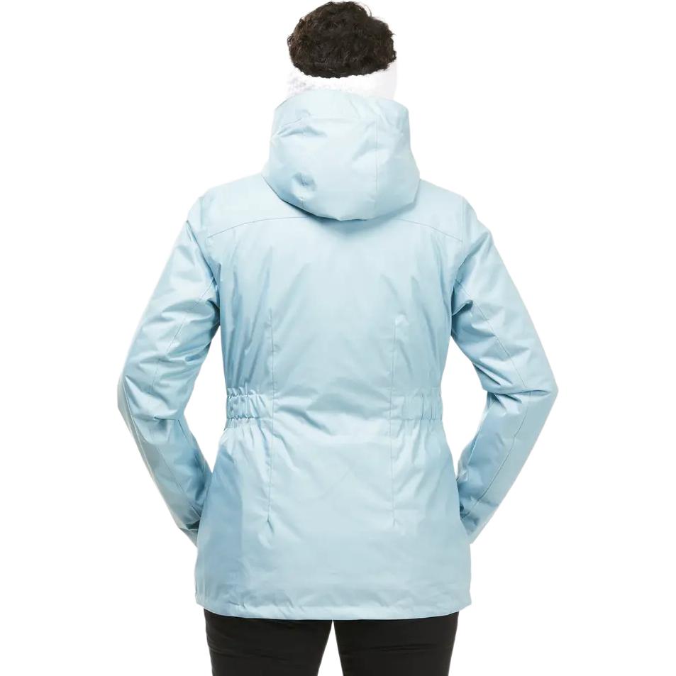 DECATHLON SH500 Solid Color Outdoor Leisure Sports Zipper - 10 Degree Warm Waterproof Hooded Jacket Jacket Women's Light Blue Grey