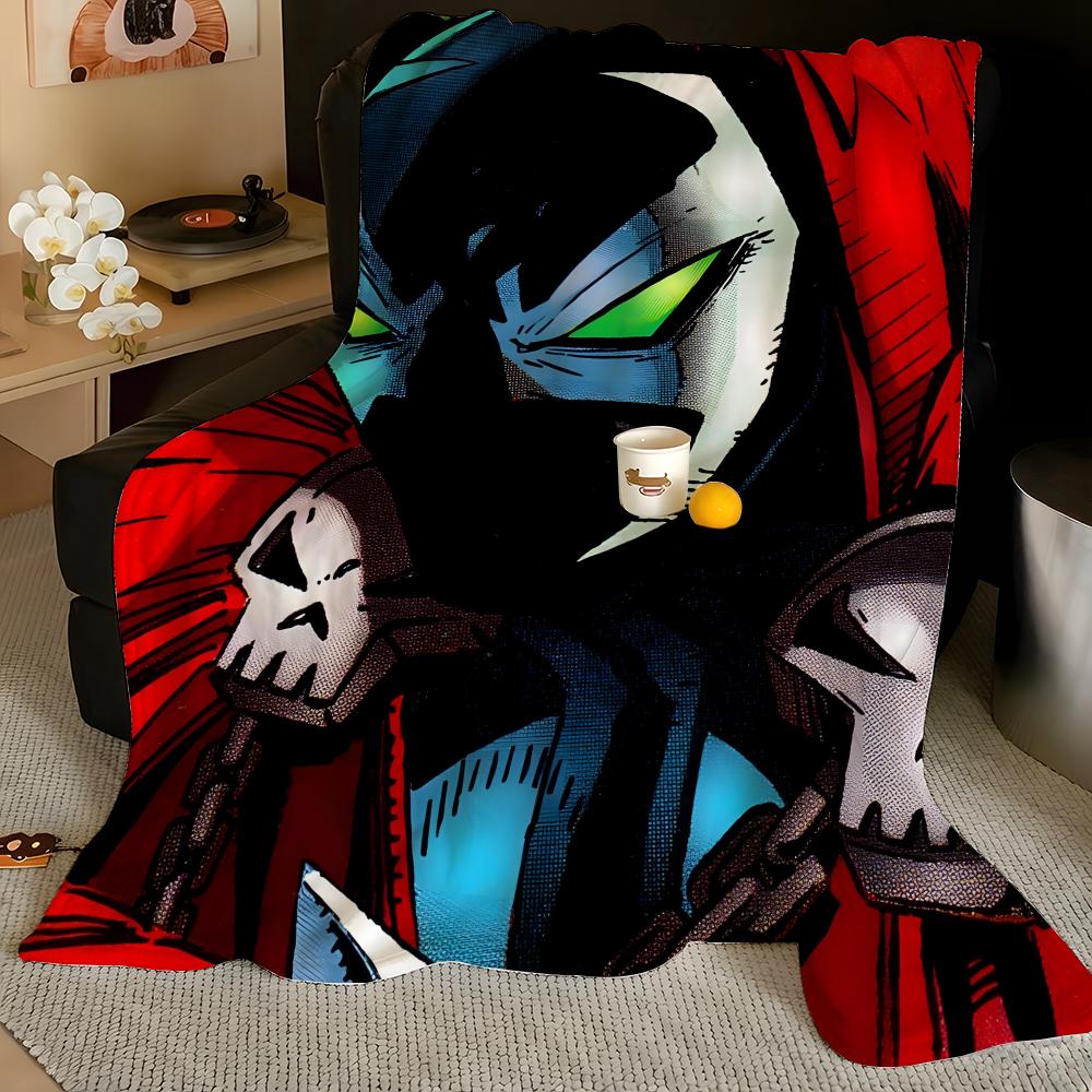 Comic S-Spawn Throw Flannel Blanket, Soft Warm, Durable & Washable Cute Cool