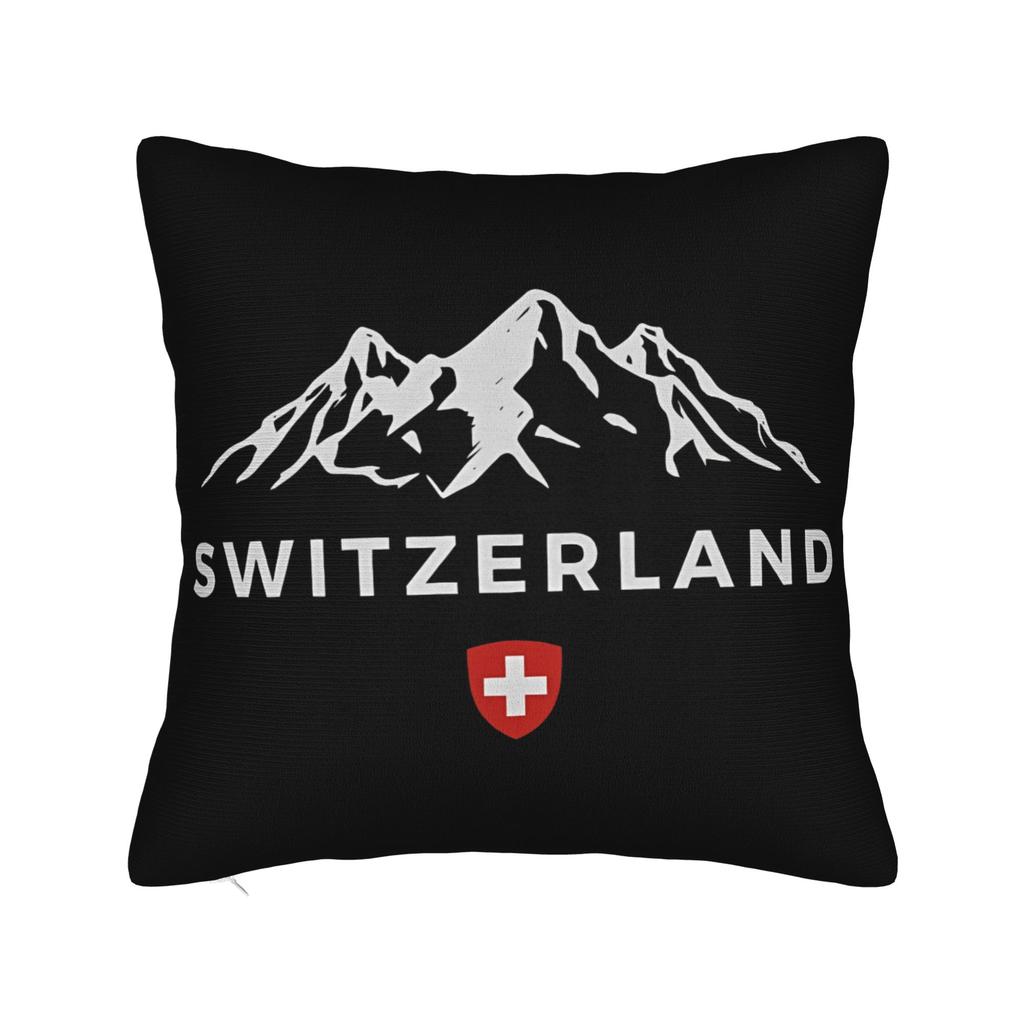 Switzerland Swiss Flag Mountains Pillowcase Printed Polyester Cushion Cover Decor Europe Throw Pillow Case Cover Seater Square