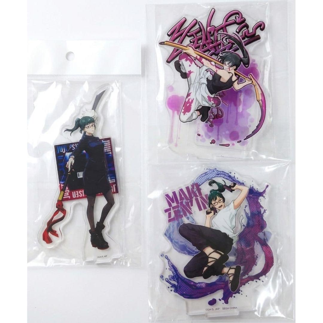 Used Rare Unused Good Condition Jujutsu Kaisen Acrylic Stand Maki Zenin Set of 3