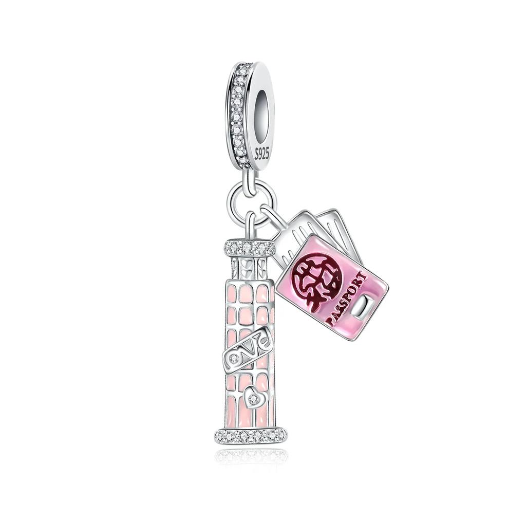 Copper Architecture Castle Tower Ferris Wheel Charms Fit Original Pendant Bracelets Necklace Women Diy Fine Jewelry