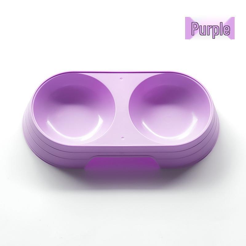 

Double Candy Color Anti-Spill Cat & Dog Bowl - Easy to Clean, Integrated Feeding & Drinking Station фіолетовий