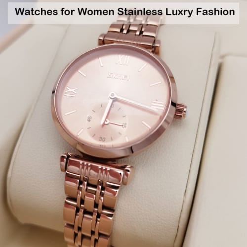 Women's Gold Watch, Simple Design, Ultra-Thin, Waterproof, Classic, Stylish, Casual, Cute, Business, Stainless Steel, Gift