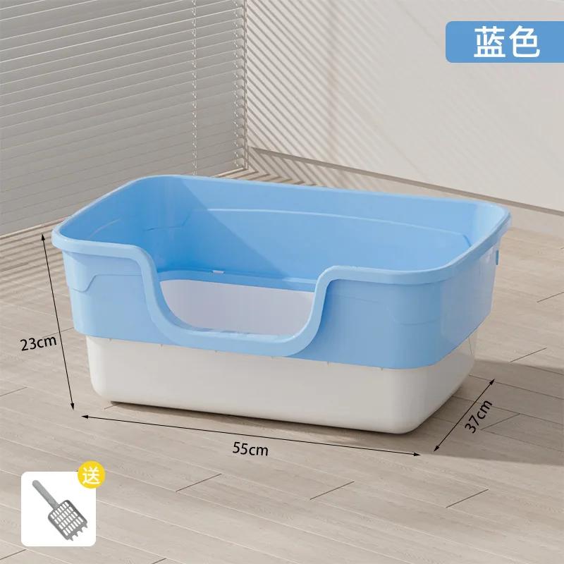 Integrierte Katzentoilette, abnehmbare, halbgeschlossene Katzentoilette, offen, spritzwassergeschützt, große Haustiertoilette