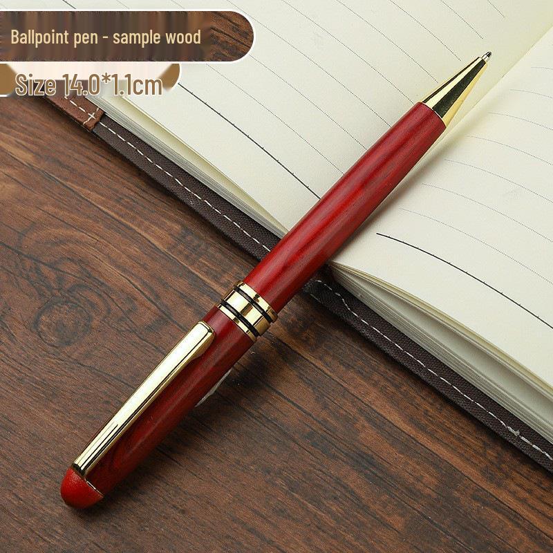 Wooden Metal Ballpoint & Bamboo Fountain Pen - Retro Colorblock, High-End Refill, Ideal for Business or Student Gifts