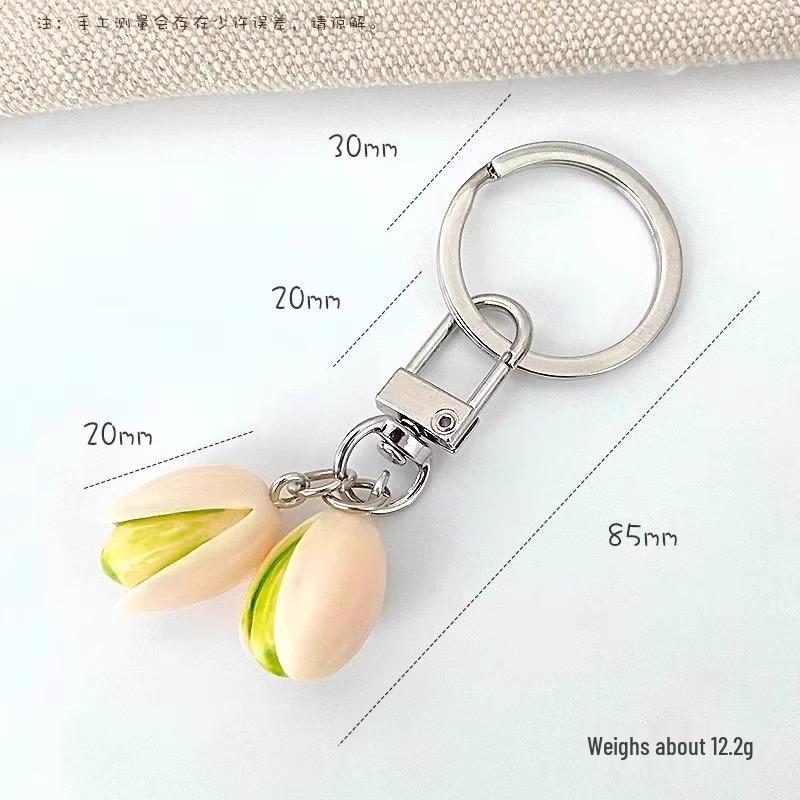 0.01 Pistachio Keychain Set: Personalized Food-Themed Pendants