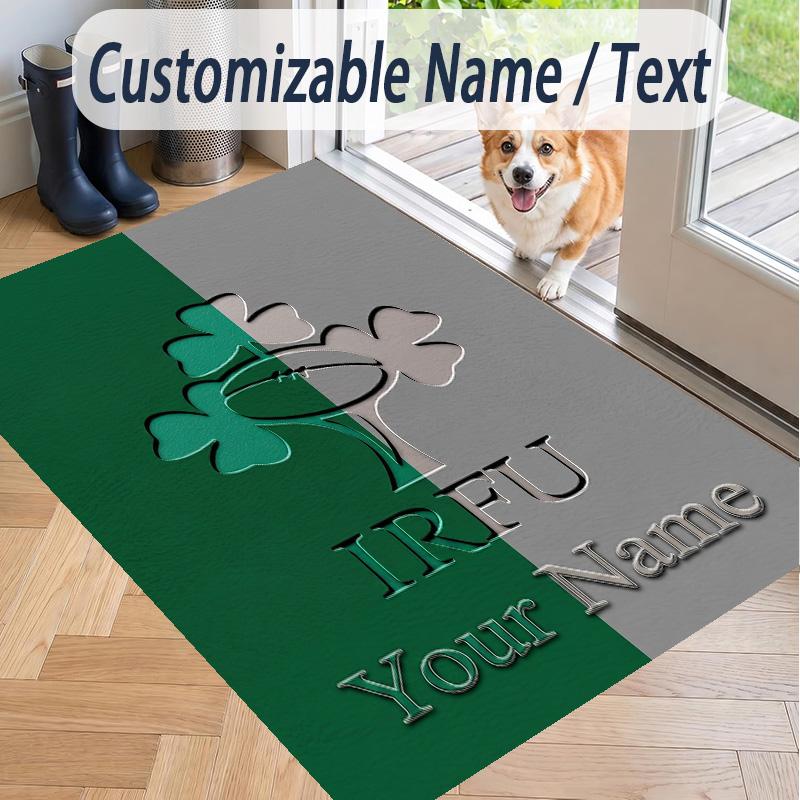 Custom Text Printed Rug Ireland Rugby Non Slip Floor Carpet For Home Room Decor