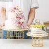 Golden Wrought Iron Cake Plate with Glass Cover Cake Dessert Table Decoration Display Tray with Cover White Ceramic Plate