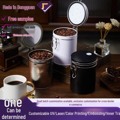 Lattina in banda stagnata per sigillare chicchi di caffè con valvola di sfiato - Contenitore in ferro per la conservazione del tè e per mantenerlo fresco