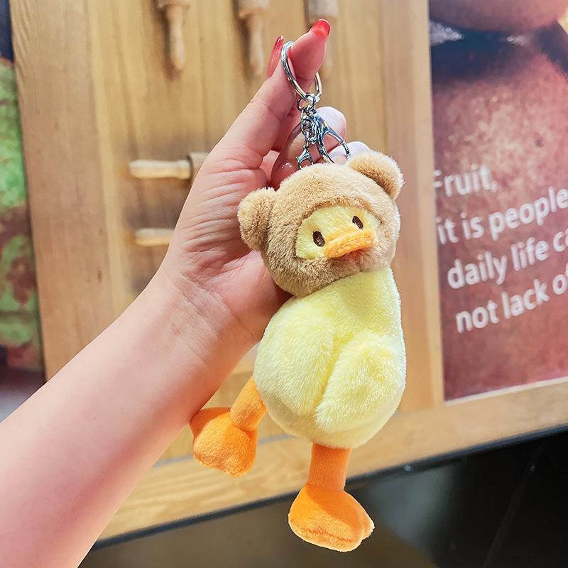 Cute Plush Keychain Women Doll Keychain Cartoon Lovely Duck Car Bag Accessory Cute Plush Boy Girl Couple Keyring Lover Pendant