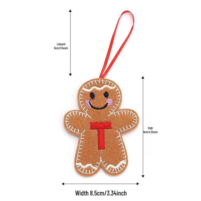 Christmas Gingerbread Man Ornaments: Festive Alphabet Hanging Decorations