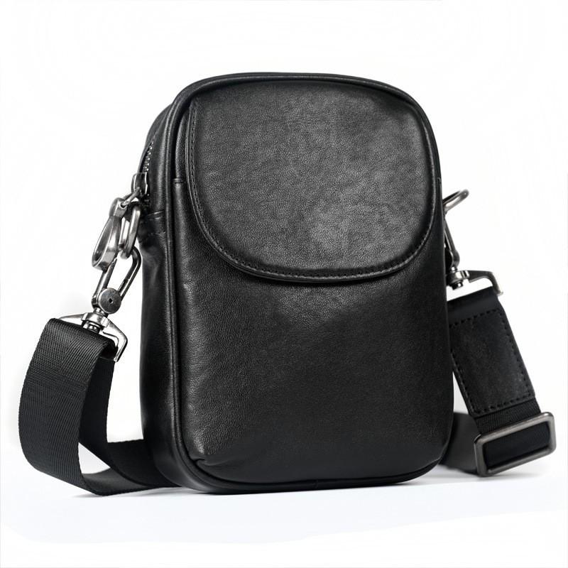 Men s Cross Border Fashion Small Bag Business Leisure Head Layer Cowhide Single Shoulder Diagonal 25x28x5