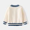 Boys Knit Cardigan Sweater V Neck Embroidered Button Down Outerwear Autumn Fashion Top for Toddler and Kids