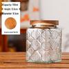 Retro Carved Storage Jar with Acacia Wood Lid for Grains, Dried Fruits, and Snacks