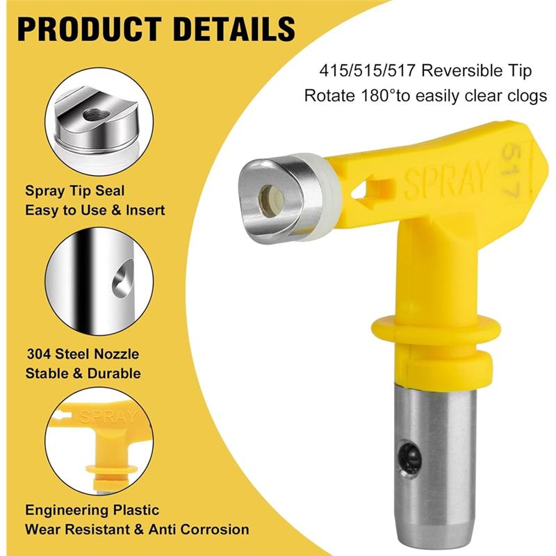 Swivel Joint Airless Paint Sprayer 3600 PSI With 3 Reversible Nozzle Tips(415, 515, 517) For Exterior Paint/Primer,Garden