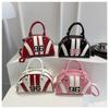Sac à Bandoulière Rayé Color Block en Similicuir pour Femme Été Nouveau Sac de Soirée Semi-Cercle Sac à Main Sacoche Bowler Tendance