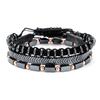 Geometric Mens Punk Style Bracelet Set With Alloy And Microinlay For Gift Travel