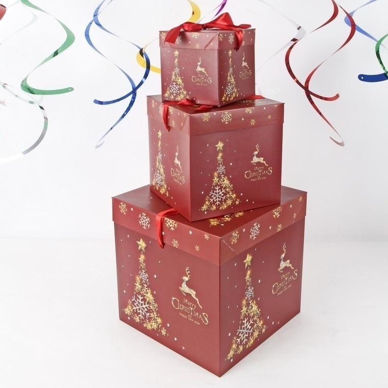 3PCS/SET Christmas Decoration Gift Box Christmas Decoration Articles Paper Gift Box Christmas Tree Gift Box