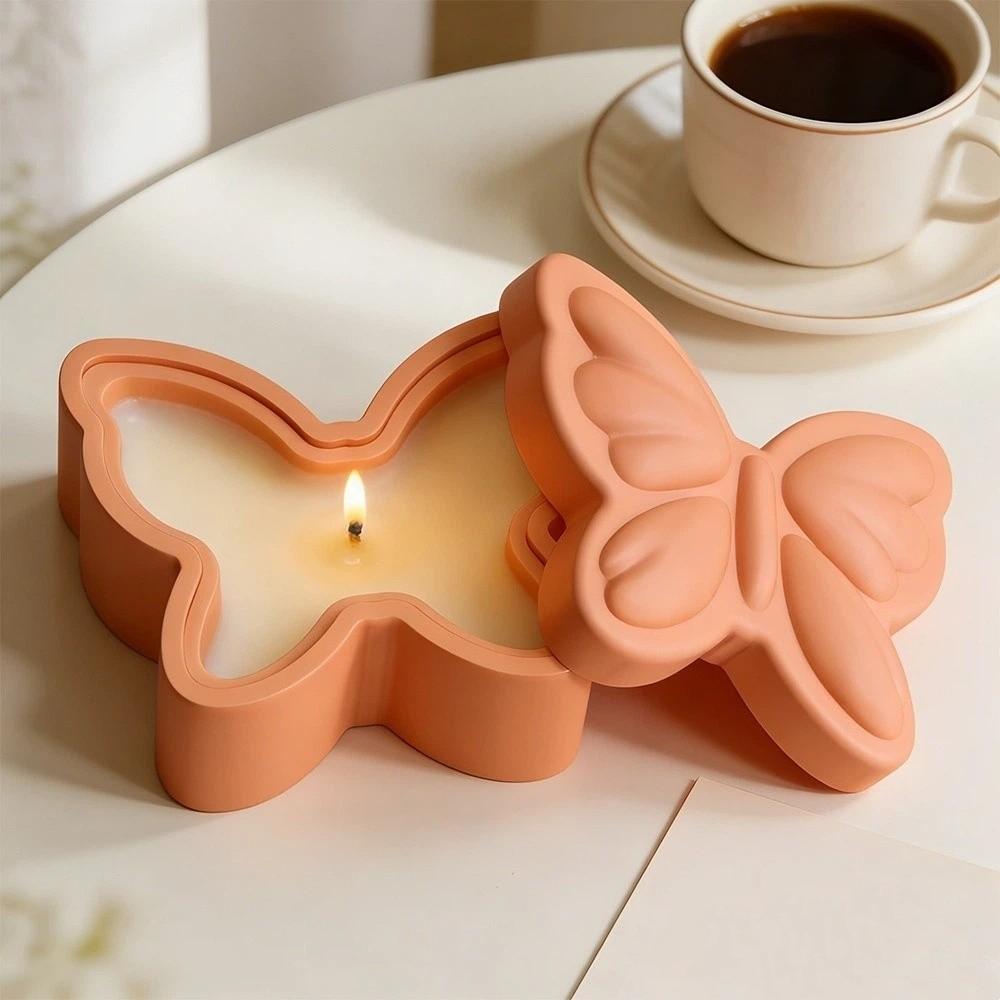 Bowknot Shape Silicone Candle Cup Mold Soft Soap Mould Butterfly Storage Box Mold Home Decor