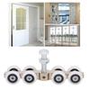 Stable Aluminum Alloy Sliding Door Roller 8 Wheels Durable Hanging Pulley Bearing Heavy Duty Door Wheel Furniture