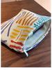 Niche Corduroy Color Block Striped Makeup & Skincare Toiletry Travel Bag