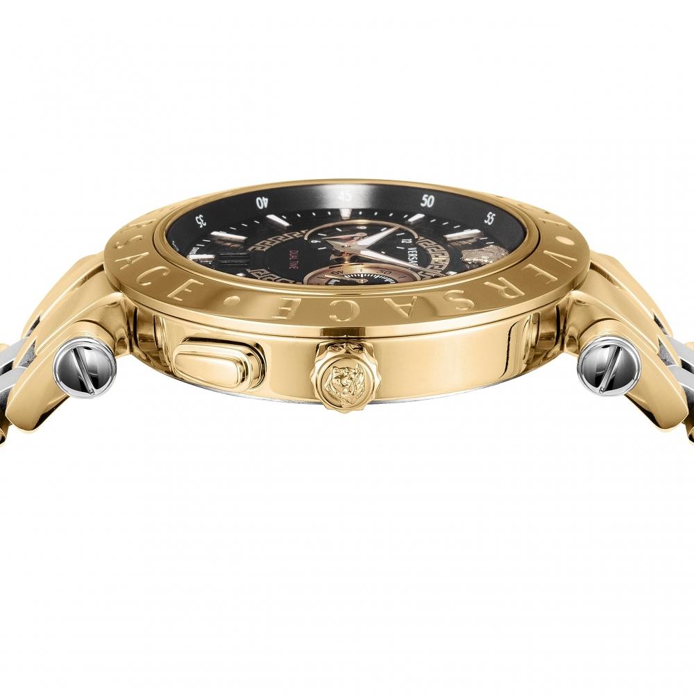 Versace] Watch V-RACE DUALTIME Siyah Kadran Paslanmaz Çelik Safir