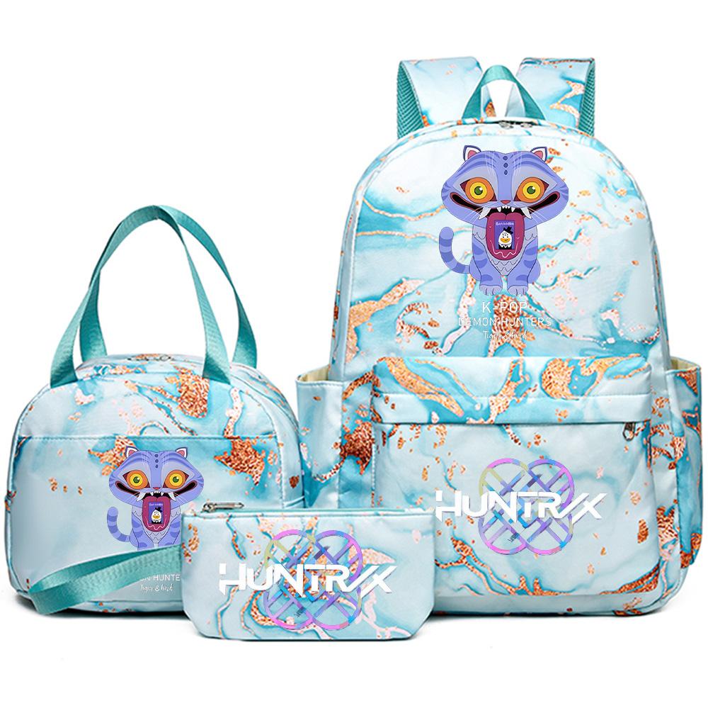 3 szt./zestaw Plecak z nadrukiem Anime Kpop z torebką i piórnikiem dla nastolatka, studenta, dziewczyny, chłopca, wodoodporna torba podróżna Mochila