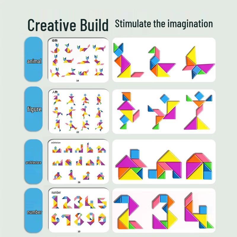 Bruqi Magnetic Tangram Educational Puzzle