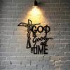 Metal Wall Plaque Religious Decor Christian Gift Star Cross Design Home Church Outdoor Black Iron