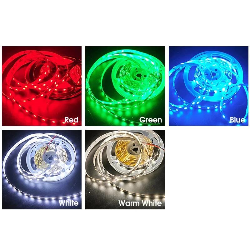 DC 12V Flexible 5M LED Light Strip 5050 Waterproof Strip 60LED/M White RGB Light Tape Home Decoration Lighting Strip Lamp