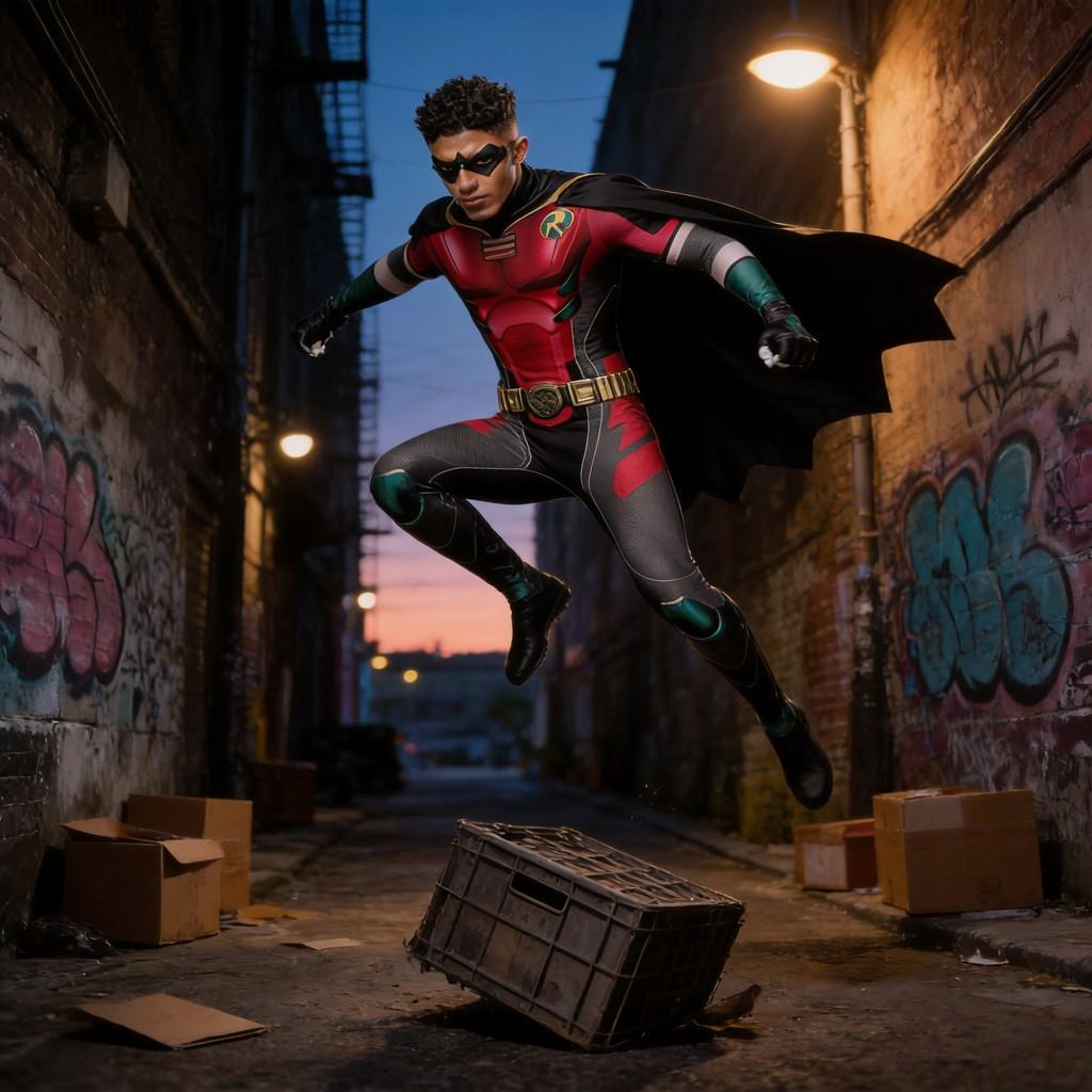 Κοστούμι Cosplay Robin DC Titans με Πολυεστερικό Ύφασμα για Role Play Anime