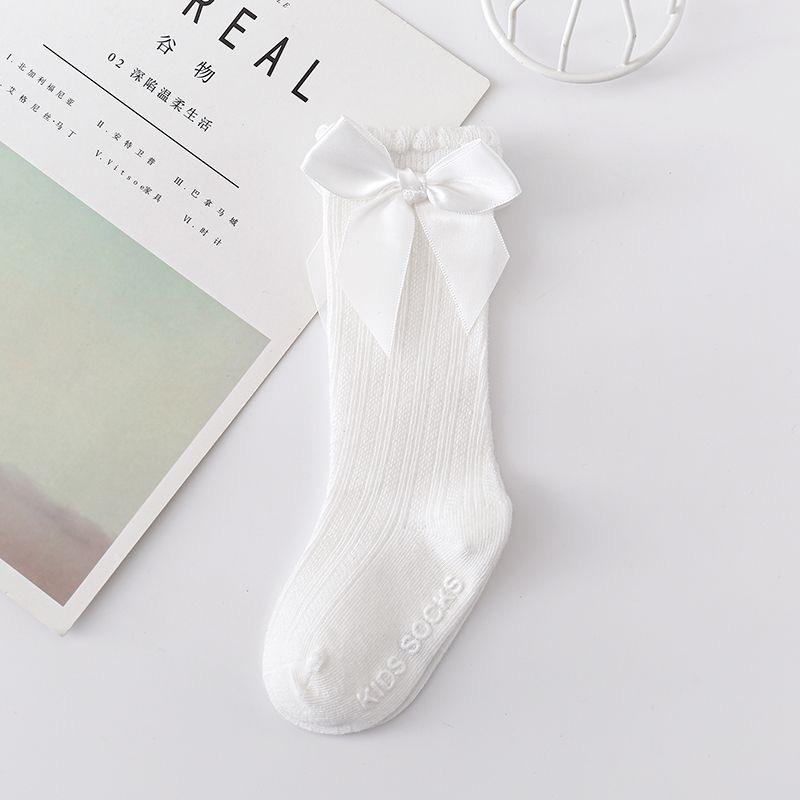 Baby Girls' Bow Mid-Calf Socks - Cotton Blend Princess Style