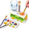 4-in-1 Train-Shaped Automatic Paint Brush Rinser with Water Circulation System, Detachable Palette & Brush Holder