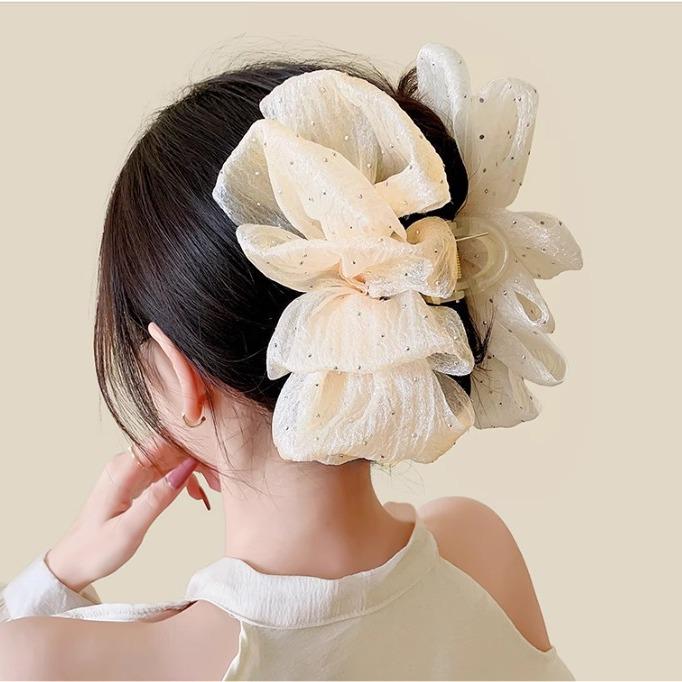 Luxusní seersuckerová mašle do vlasů pro ženy