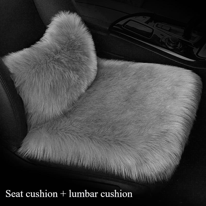 Warm Plush Car Seat Covers Universal Long Wool Fur Car Front Seat Protect Cushion Mat Warm Thick Plush Cushion Seat Cover