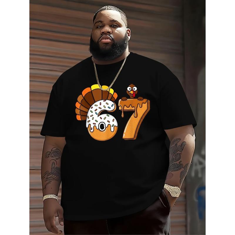 Cool Print T-Shirt, Popular Men's Street Style Short Sleeve Top, Casual Wear, Humorous Design, Trendy T-Shirt, Urban Style Men's Graphic Print Short