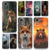 Phone Case For Xiaomi Redmi Note 14 13 12 4G 9S 9 10 11 Pro Plus 5G 14C 13C 12C 10C 9A Cover Cartoon Animal Bear Fox Squirrel