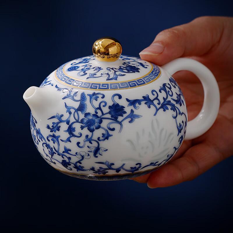 Yihude Blue & White Lotus Ceramic Tea Set