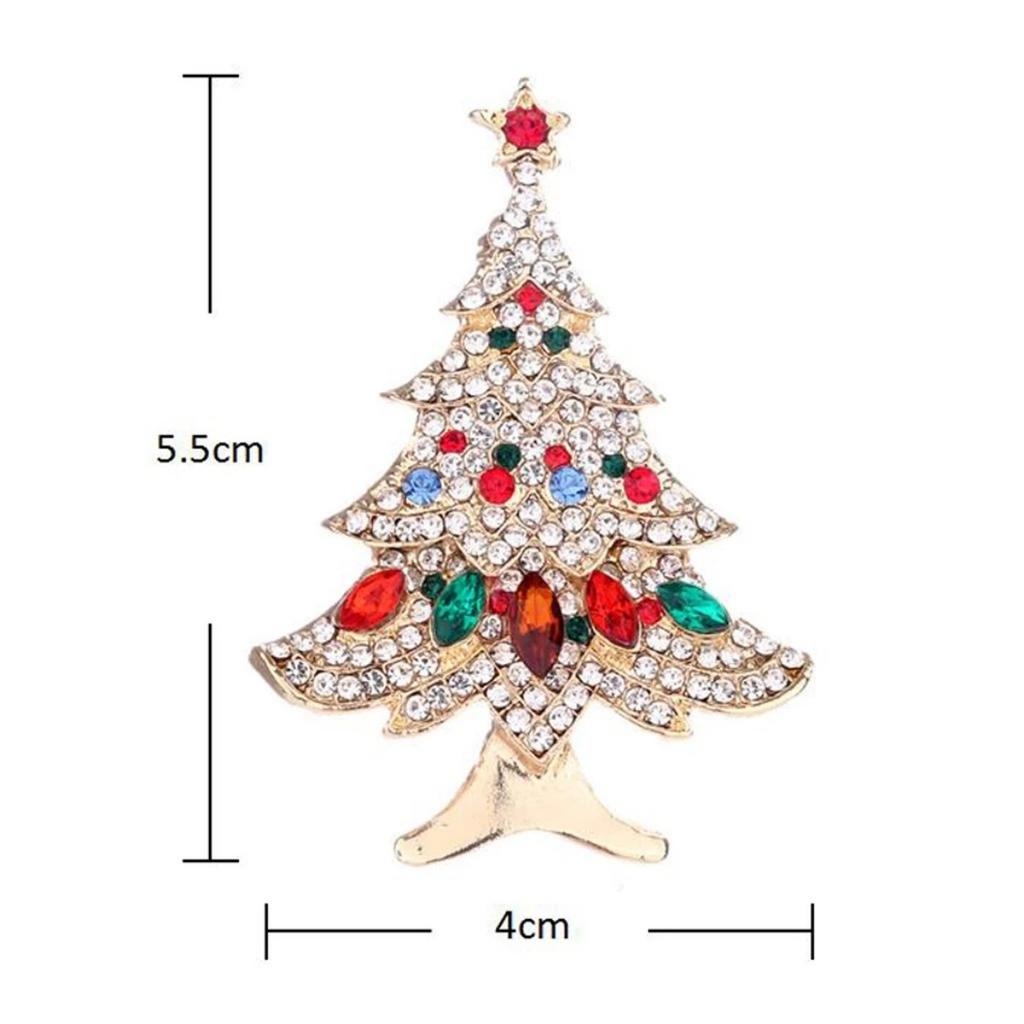 Weihnachts Bunte Strassstern Baum Broschen Klassisch Trendige Weihnachtsbaum Anstecker Für Damen Herren Neujahrsparty Feiertags Schmuck Geschenk