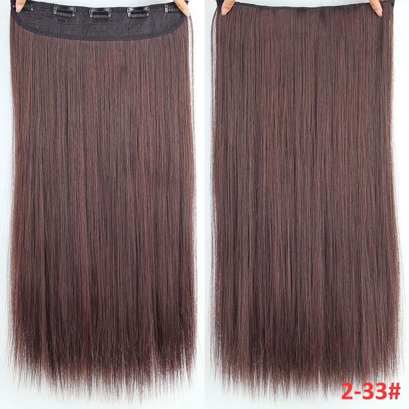 5Clips In Hair Synthetic Long Straight Hair Extensions Natural Hairpiece For Women Cosplay Party Wear