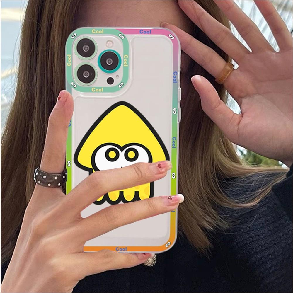 Splatoons Phone Case For iPhone 14 13 12 11 Pro Max Mini X Xs XR 6 7 8 Plus SE 2020 Transparent Case