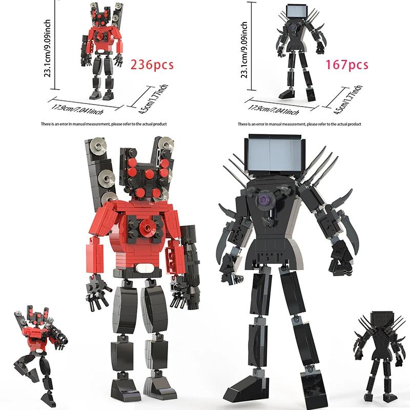 MOC Skibidi Toilette Bausteine Set Titan Speakerman Cameraman Tvman Steine DIY Modell Spielzeug für Kinder Neujahrs Geburtstagsgeschenke
