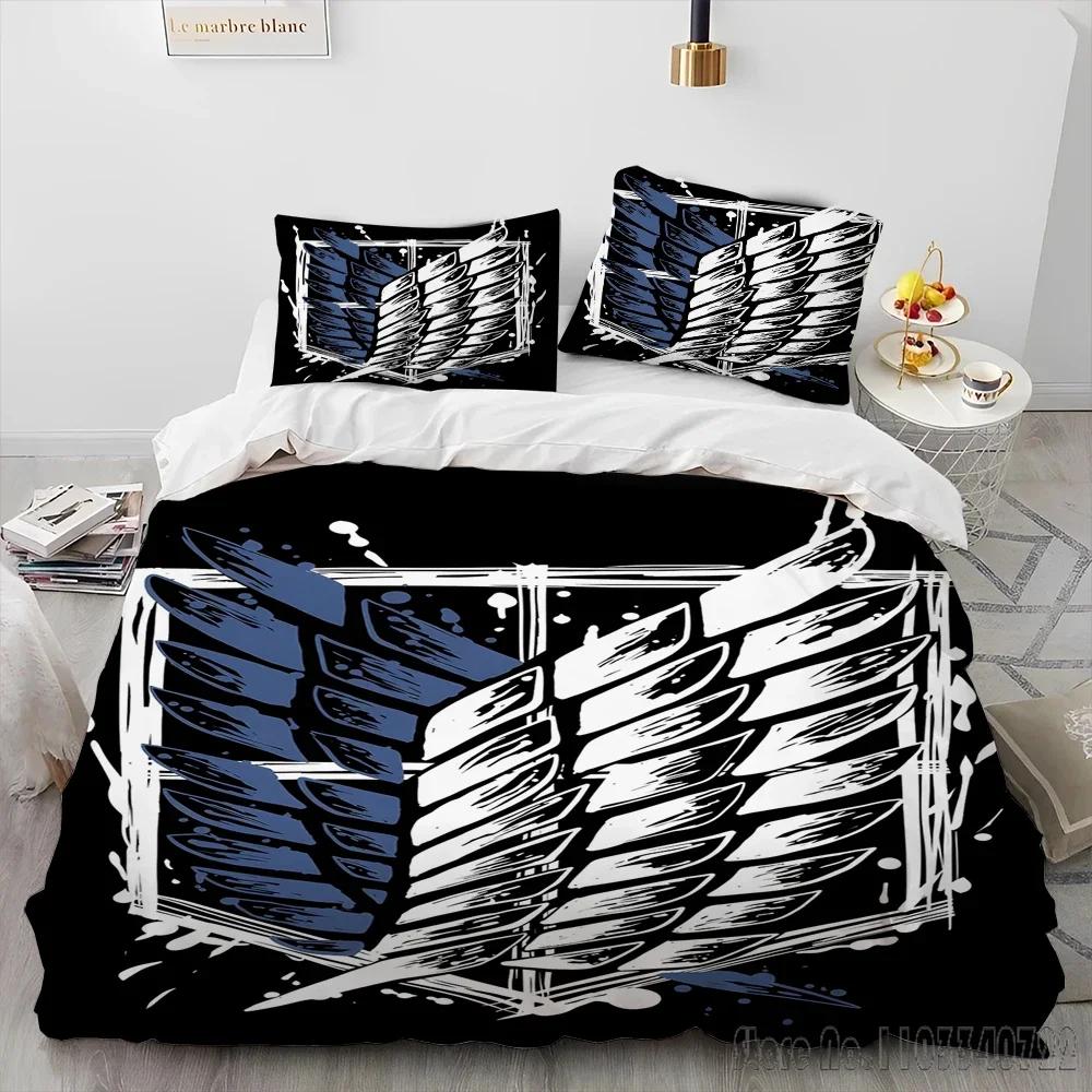Japanese Anime Attack On Titan Duvet Cover Set HD Comforter Cover for Kids Bedding Sets Bedclothes Bedroom Decor