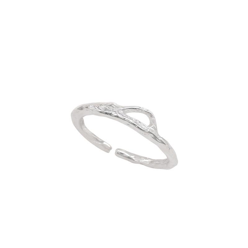Geometric Trendy Copper Ring For Women With Adjustable Size Fashionable Ins Style
