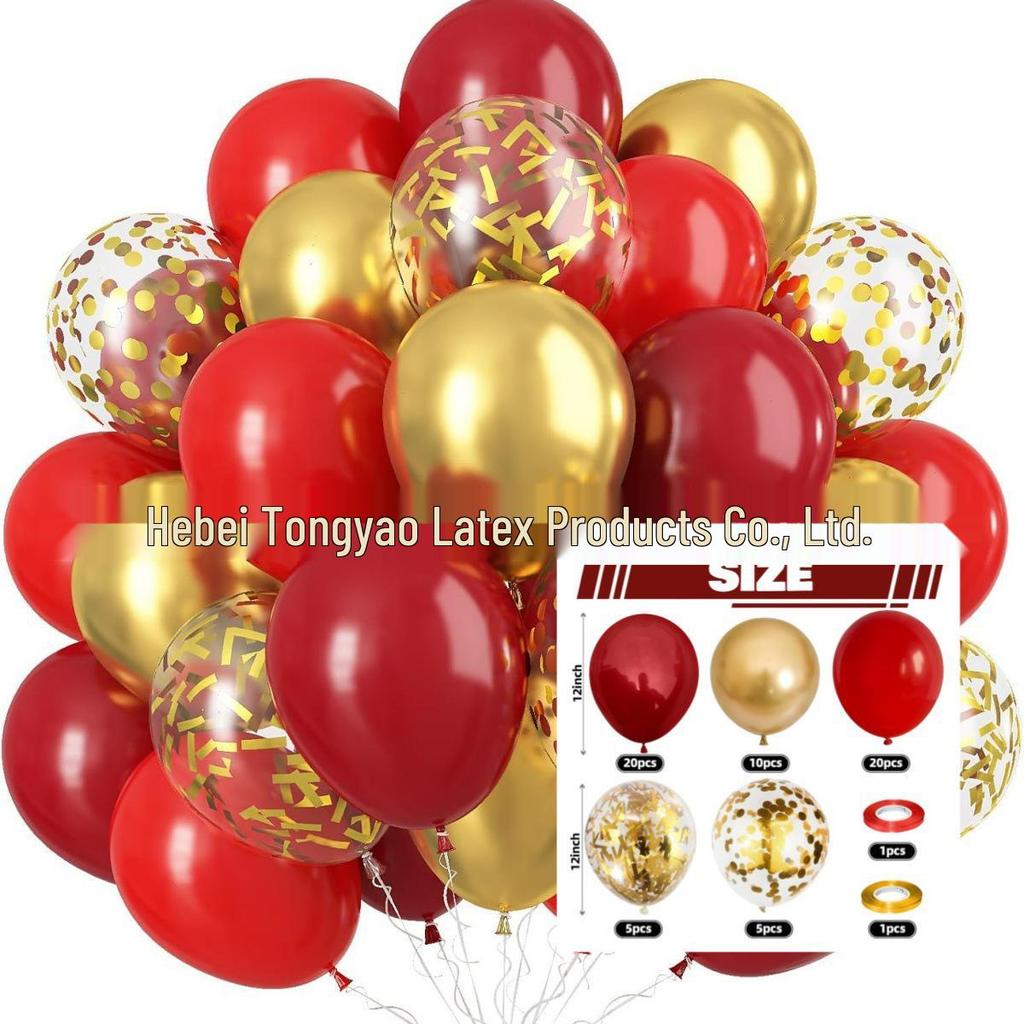 60-Piece 12" Vintage Color Glitter Balloon Set for Birthday Parties