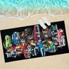 1PC Trendy Flame Muscle Car Print Beach Towel, Large Portable Quick-Dry Towel Blanket for Swimming Travel Sports Seaside
