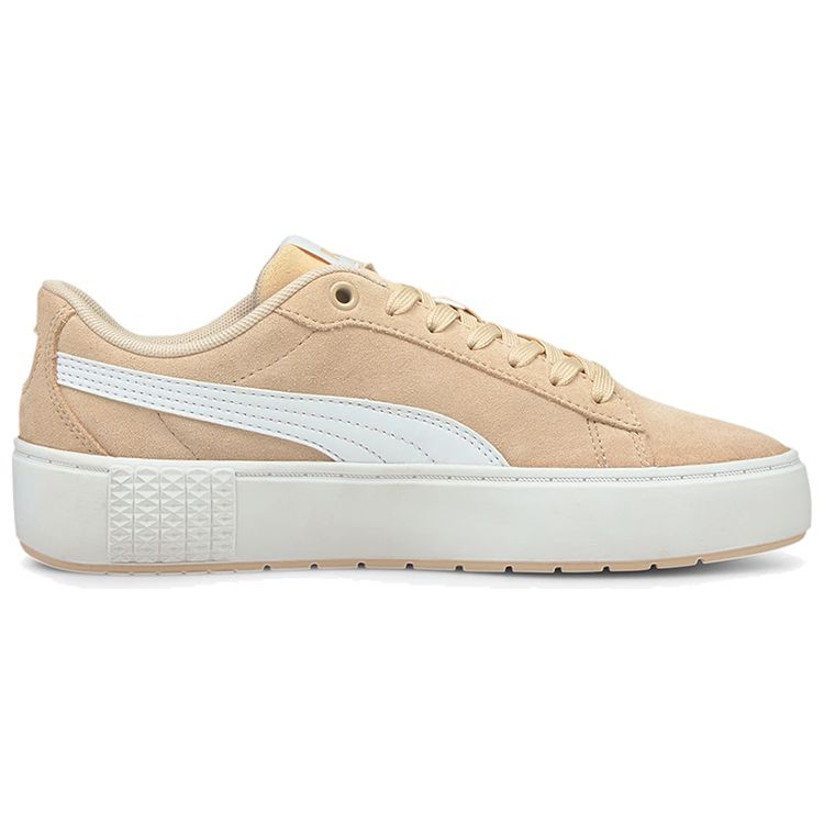 Puma Smash Platform V2 Suede Low-Top Sneakers Women Sneakers Khaki White 373037-06