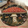 Luxurious Vibrant Mushroom Floral  Pattern Round Shape Floor Mats Kitchen Hallway Runner Rug Bedroom Living Room Soft Carpet Non-slip Area Rug
