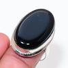 Natural Black Onyx Gemstone 925 Sterling Silver Jewelry Ring Size 7 AR-18564