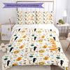 3pcs Custom Name Animals Bedding Set Duvet Cover Closure Includes 1 Duvet Cover & 2 Pillowcases, Soft and Comfortable for All Seasons.